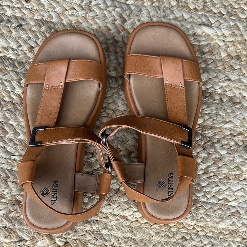 Susina Tan Sandals Comfortable Casual Footwear